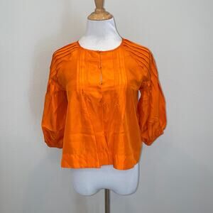 Apiece Apart New York Blouse 3/4 Sleeves Boxy Size 0